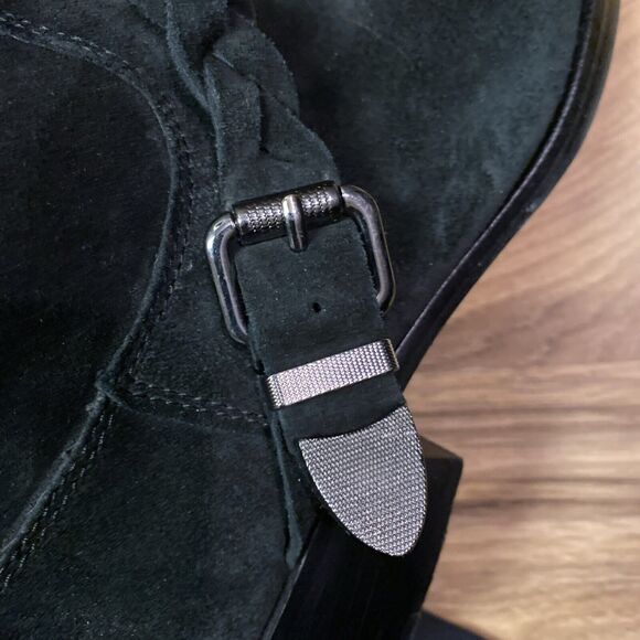 Belle Sigerson Morrison Women's Suede‎ Square Toe Ankle Boots  Sz 7B Black - Picture 15 of 16